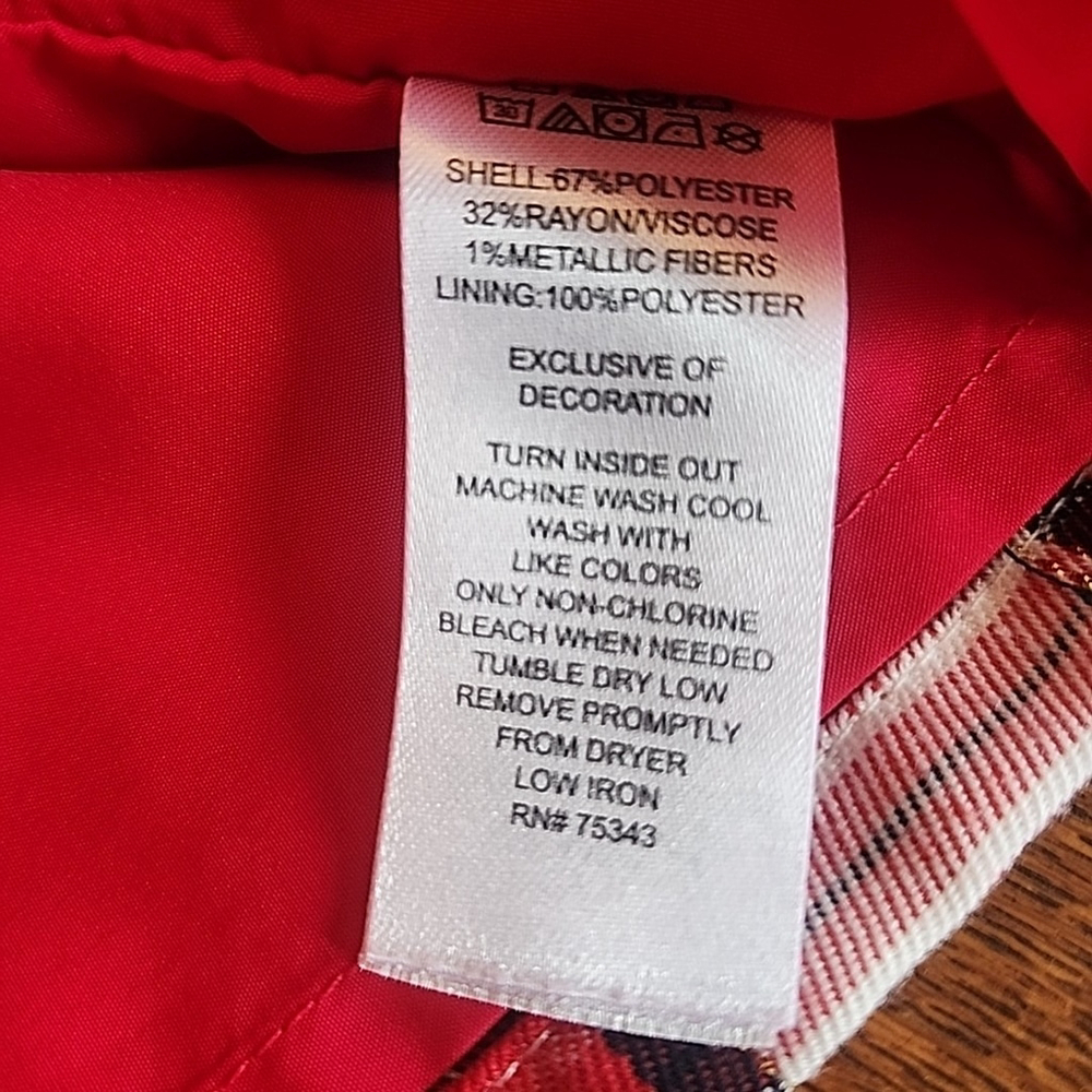 Tommy Bahama Girls Holiday Red Plaid Overall Dress Size 8 B2 - Picture 3 of 4
